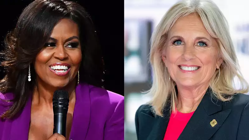 Michelle Obama defends first lady-elect Jill Biden for her disparaging editorial on women.