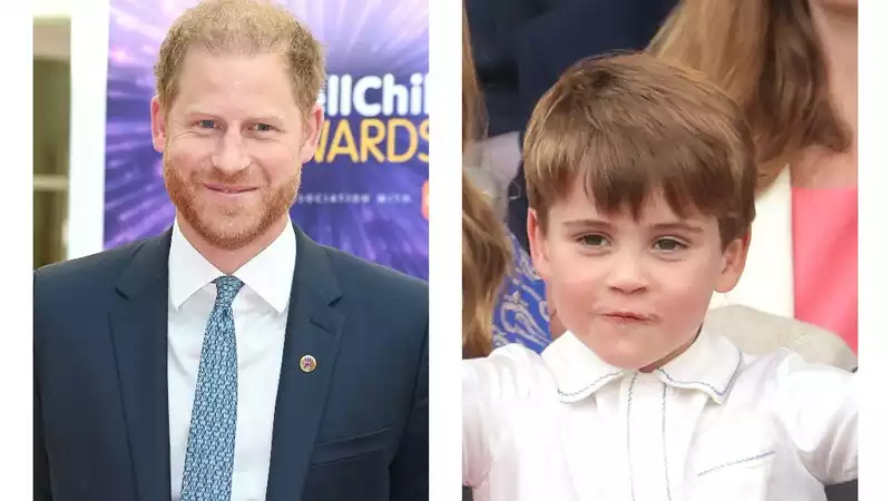 Prince Harry presents his nephew, Prince Louis, with a $10,000 picture book by Princess Diana.